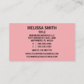 Phlebotomie Peach Damask Business Card Visitenkarte (Rückseite)