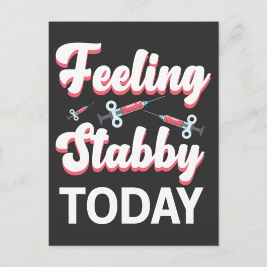 Phlebotomie Spaß Spritze Zeichn Blutvenupunktur Postkarte (Vorderseite)