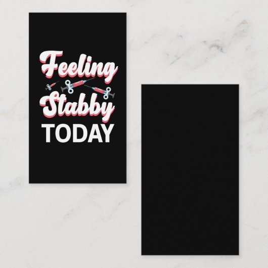 Phlebotomie Spaß Spritze Zeichn Venipuncture des B Visitenkarte (Vorne/Hinten)