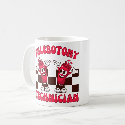 Phlebotomie-Techniker, Phlebotomy Tech Abschluss Kaffeetasse (Vorderseite Links)