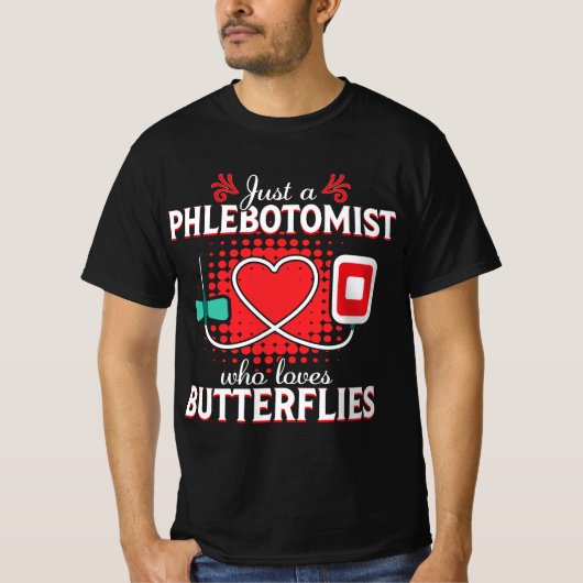 Phlebotomis Butterfly Needle Funny Phlebotomy Gift T-Shirt (Vorderseite)