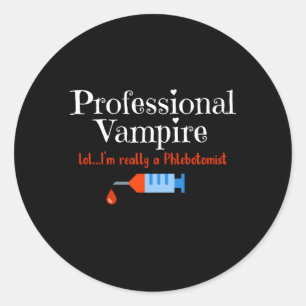 Phlebotomist Beruflich Vampire Phlebotomie Tech Runder Aufkleber