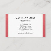 Phlebotomist Blood Labrador Tech Nurse Red Waterco Visitenkarte (Rückseite)