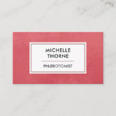 Phlebotomist Blood Labrador Tech Nurse Red Waterco Visitenkarte (Vorderseite)