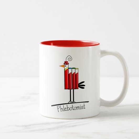 Phlebotomist "Blood Tube Bird" gibt Geschenke Zweifarbige Tasse (Rechts)