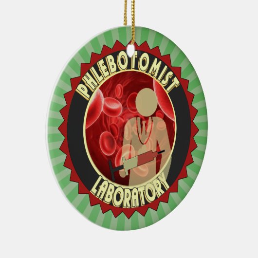 PHLEBOTOMIST BLUT-LOGO KERAMIK ORNAMENT (Rechts)