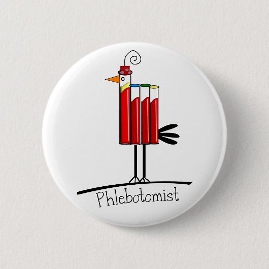 Phlebotomist "Blut-Rohr-Vogel-" Geschenke Button (Vorderseite)