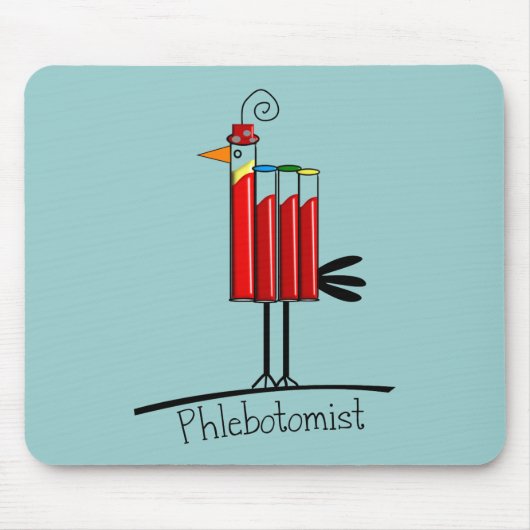 Phlebotomist "Blütenvögel" Geschenke Mousepad (Vorne)