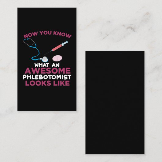 Phlebotomist Blutvenipuncture Vein Phlebotomie Visitenkarte (Vorne/Hinten)