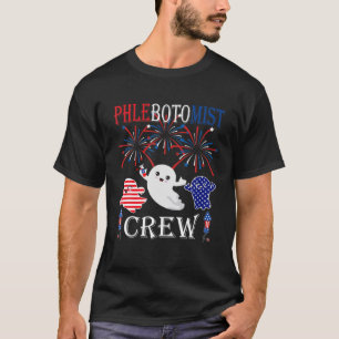 Phlebotomist Crew drei Rot-Weiß-Geist und Blau G T-Shirt