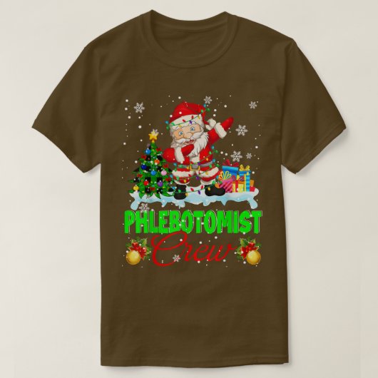 Phlebotomist Crew Xmas Lights Dabbing Santa Xmas T T-Shirt (Design vorne)
