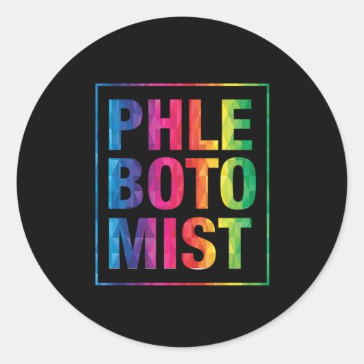 Phlebotomist farbige Phlebotomie Blutspritze Gif Runder Aufkleber (Vorderseite)