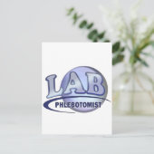 PHLEBOTOMIST Fun Blue LOGO Postkarte (Stehend Vorderseite)