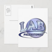 PHLEBOTOMIST Fun Blue LOGO Postkarte (Vorne/Hinten)