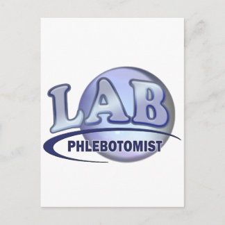 PHLEBOTOMIST Fun Blue LOGO Postkarte