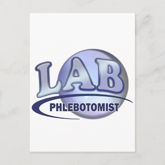 PHLEBOTOMIST Fun Blue LOGO Postkarte (Vorderseite)