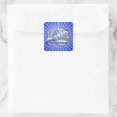PHLEBOTOMIST Fun Blue LOGO Quadratischer Aufkleber (Tasche)