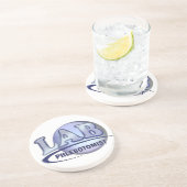 PHLEBOTOMIST Fun Blue LOGO Sandstein Untersetzer (Seite)