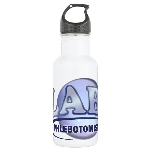 PHLEBOTOMIST Fun Blue LOGO Trinkflasche (Vorderseite)