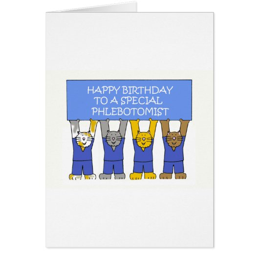 Phlebotomist Happy Birthday Cartoon Katzen (Vorne)