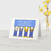 Phlebotomist Happy Birthday Cartoon Katzen Karte (Gelbe Blume)