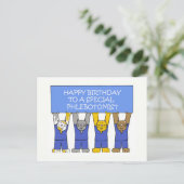 Phlebotomist Happy Birthday Cartoon Katzen Postkarte (Stehend Vorderseite)