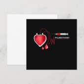 Phlebotomist Heartbeat Spritze Phlebotomie Gi Einladung (Vorne/Hinten)