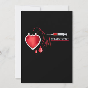 Phlebotomist Heartbeat Spritze Phlebotomie Gi Einladung