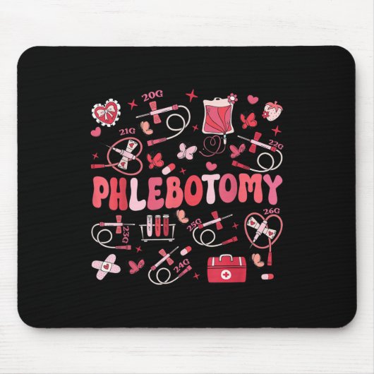 Phlebotomist Herz Phlebotomy Nurse Tech Gift Vale Mousepad (Vorne)