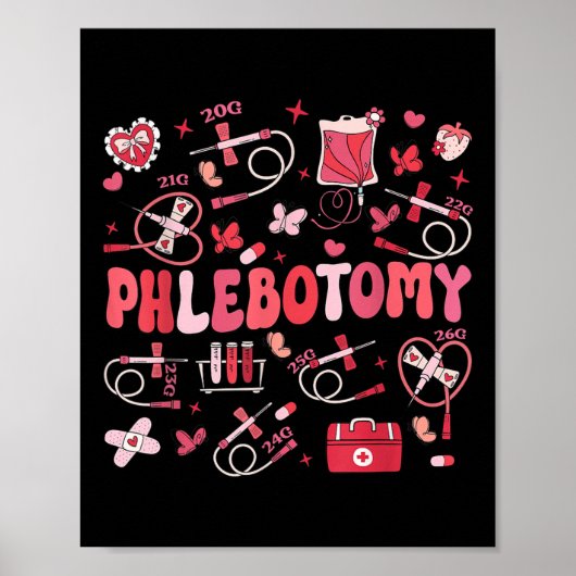 Phlebotomist Herz Phlebotomy Nurse Tech Gift Vale Poster (Vorne)
