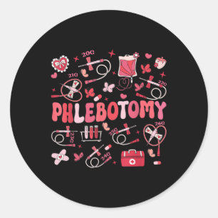 Phlebotomist Herz Phlebotomy Nurse Tech Gift Vale Runder Aufkleber