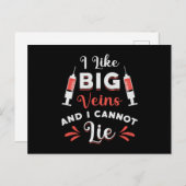 Phlebotomist Ich mag Big Veins Nurse Phlebotomie Postkarte (Vorne/Hinten)