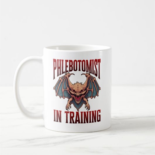 Phlebotomist in Ausbildung Lustiger Student Fleder Kaffeetasse (Links)