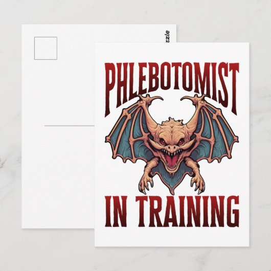 Phlebotomist in Training Funny Student Bat Postkarte (Vorne/Hinten)