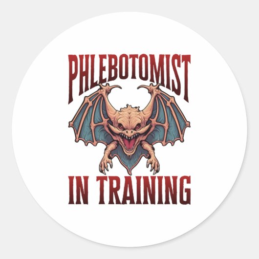 Phlebotomist in Training Funny Student Bat Runder Aufkleber (Vorderseite)