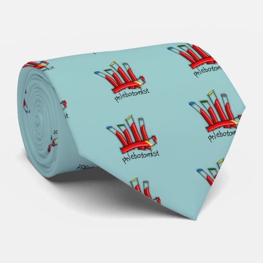 Phlebotomist Künstlerische Blutzuben Design Gesche Krawatte (Gerollt)