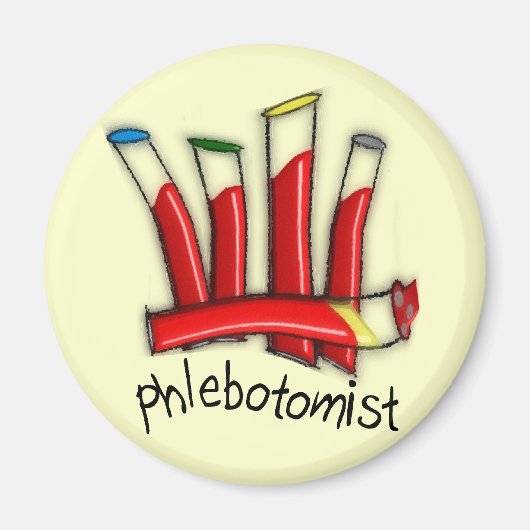 Phlebotomist Künstlerische Blutzuben Design Gesche Magnet (Vorne)