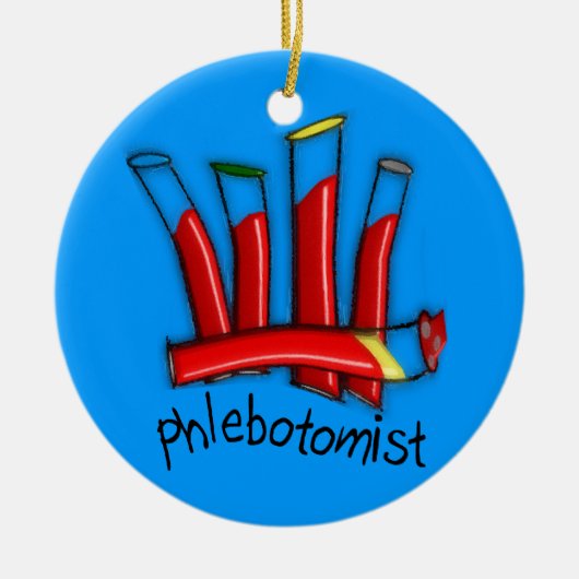 Phlebotomist künstlerische Weihnachtsverzierung Keramikornament (Vorne)