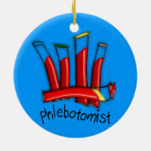 Phlebotomist künstlerische Weihnachtsverzierung Keramikornament (Hinten)