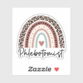 Phlebotomist Leopard Rainbow Phlebotomy Techniker Aufkleber (Blatt)