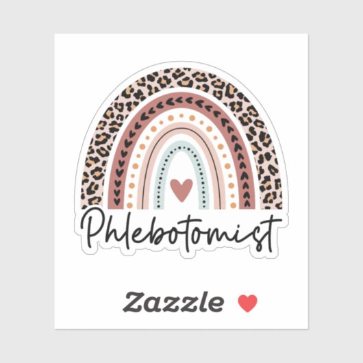 Phlebotomist Leopard Rainbow Phlebotomy Techniker Aufkleber (Blatt)