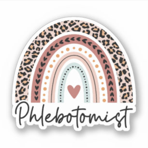Phlebotomist Leopard Rainbow Phlebotomy Techniker Aufkleber