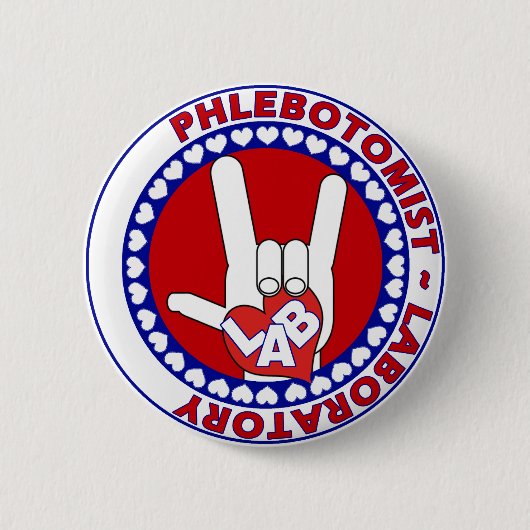 PHLEBOTOMIST LIEBE-LOGO LABAORTORY BUTTON (Vorderseite)