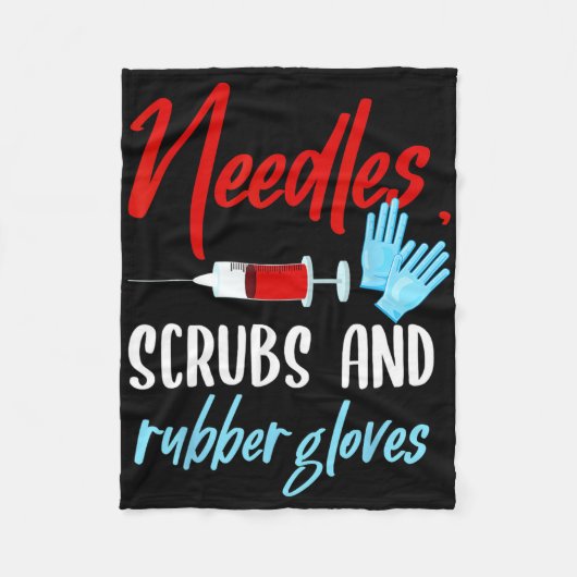 Phlebotomist Needles Scrubs Gloves Phlebotomie Tec Fleecedecke (Vorderseite)