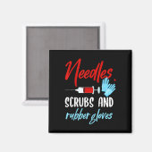 Phlebotomist Needles Scrubs Gloves Phlebotomie Tec Magnet (Vorderseite/Rückseite)