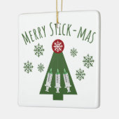Phlebotomist Niedlicher Grüner Weihnachtsbaum Keramikornament (Links)