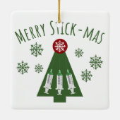 Phlebotomist Niedlicher Grüner Weihnachtsbaum Keramikornament (Rückseite)