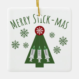 Phlebotomist Niedlicher Grüner Weihnachtsbaum Keramikornament