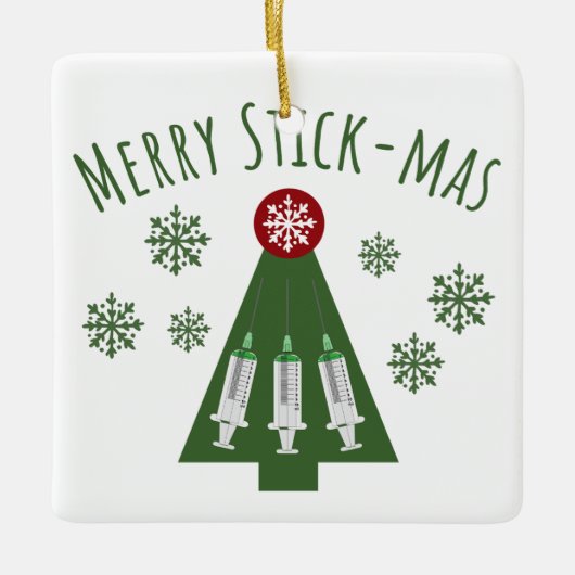 Phlebotomist Niedlicher Grüner Weihnachtsbaum Keramikornament (Vorderseite)