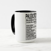 Phlebotomist Nutrition Fakten Tasse (Vorderseite Links)